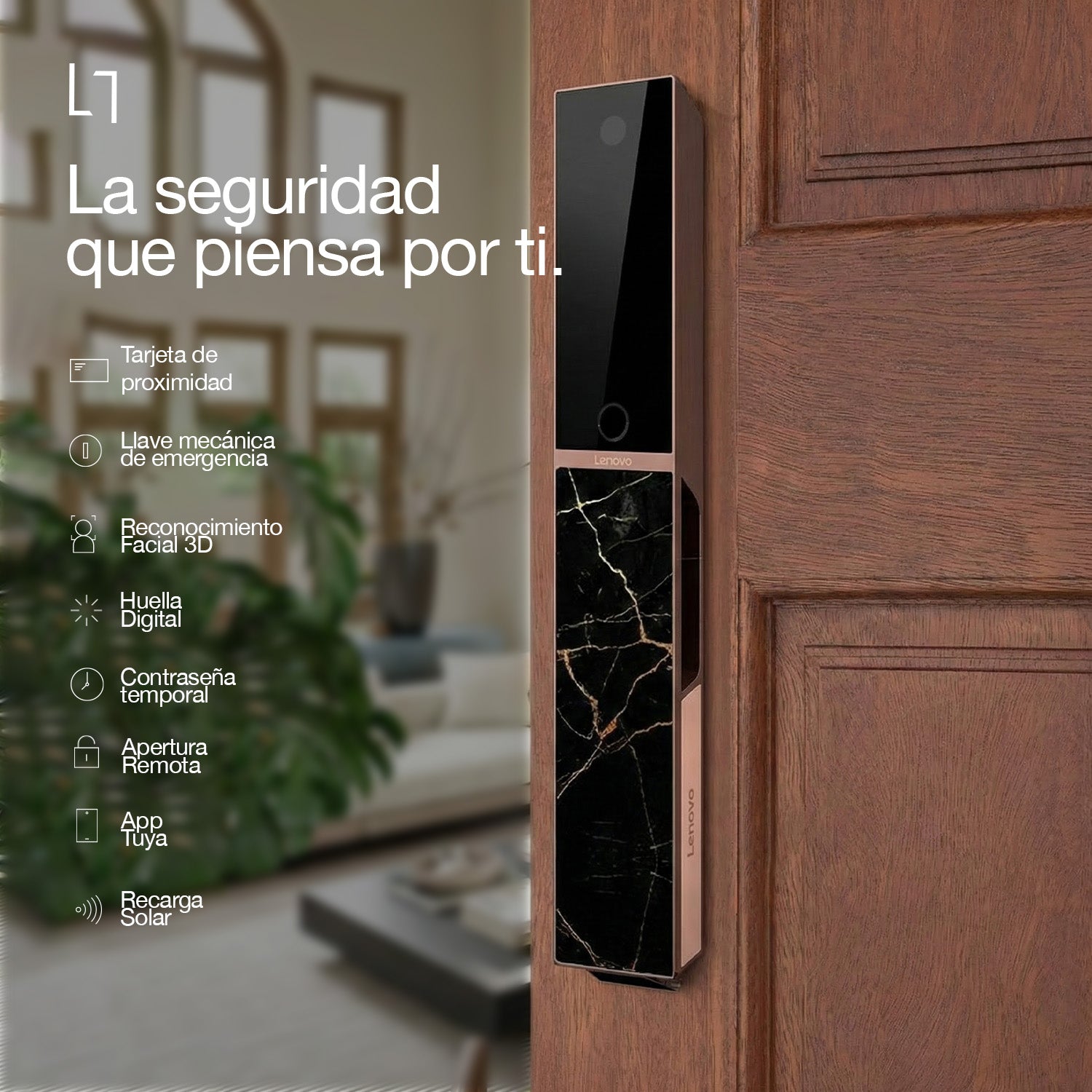 Cerradura Inteligente Lenovo F3 Solar WiFi