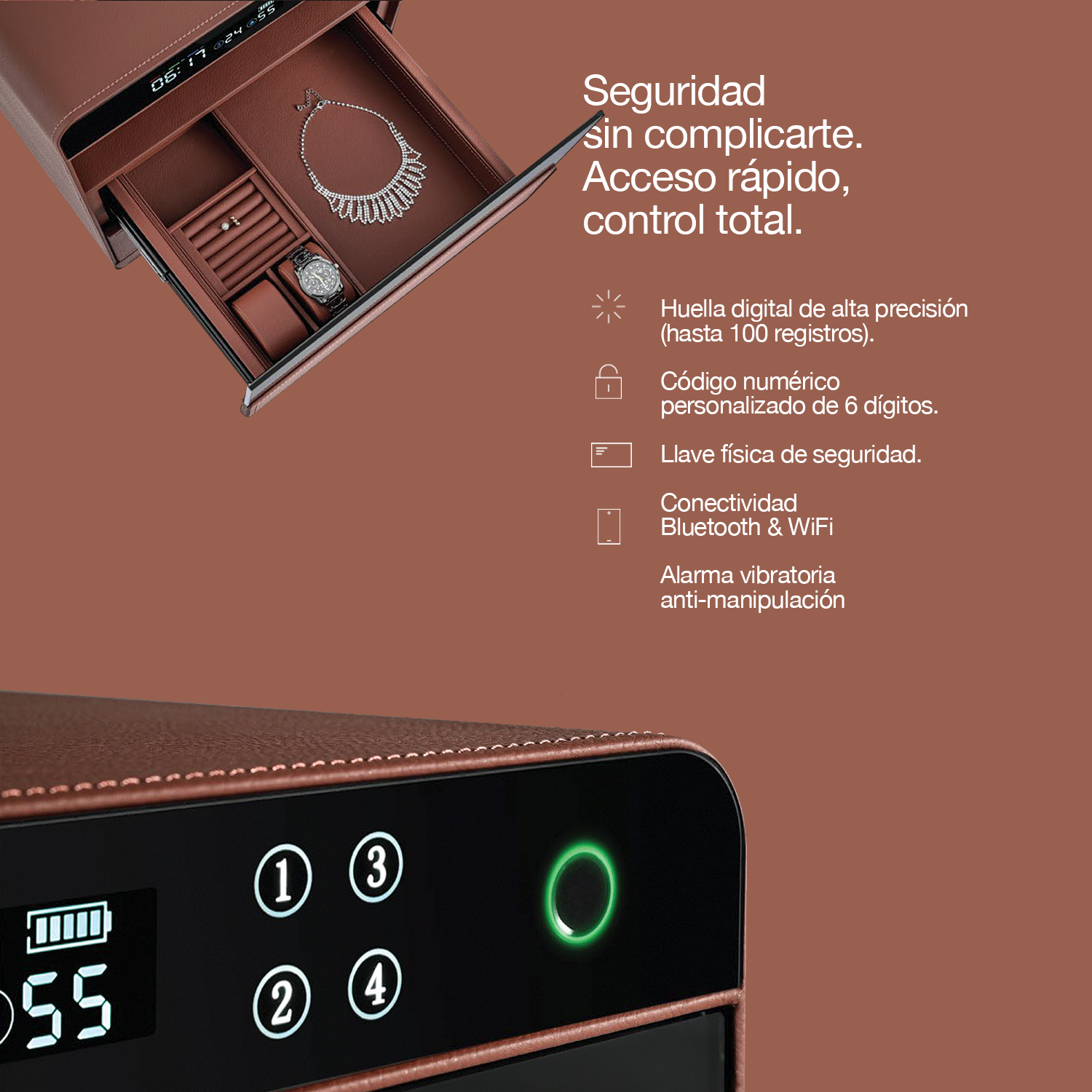 Caja Fuerte Digital Lusano Horus12 con Huella y WiFi