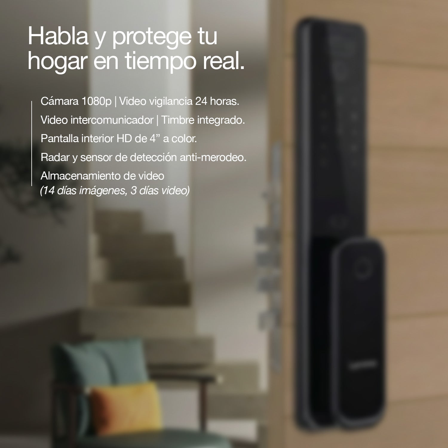 Cerradura Inteligente Lenovo A3F WiFi con Cámara y Reconocimiento Facial