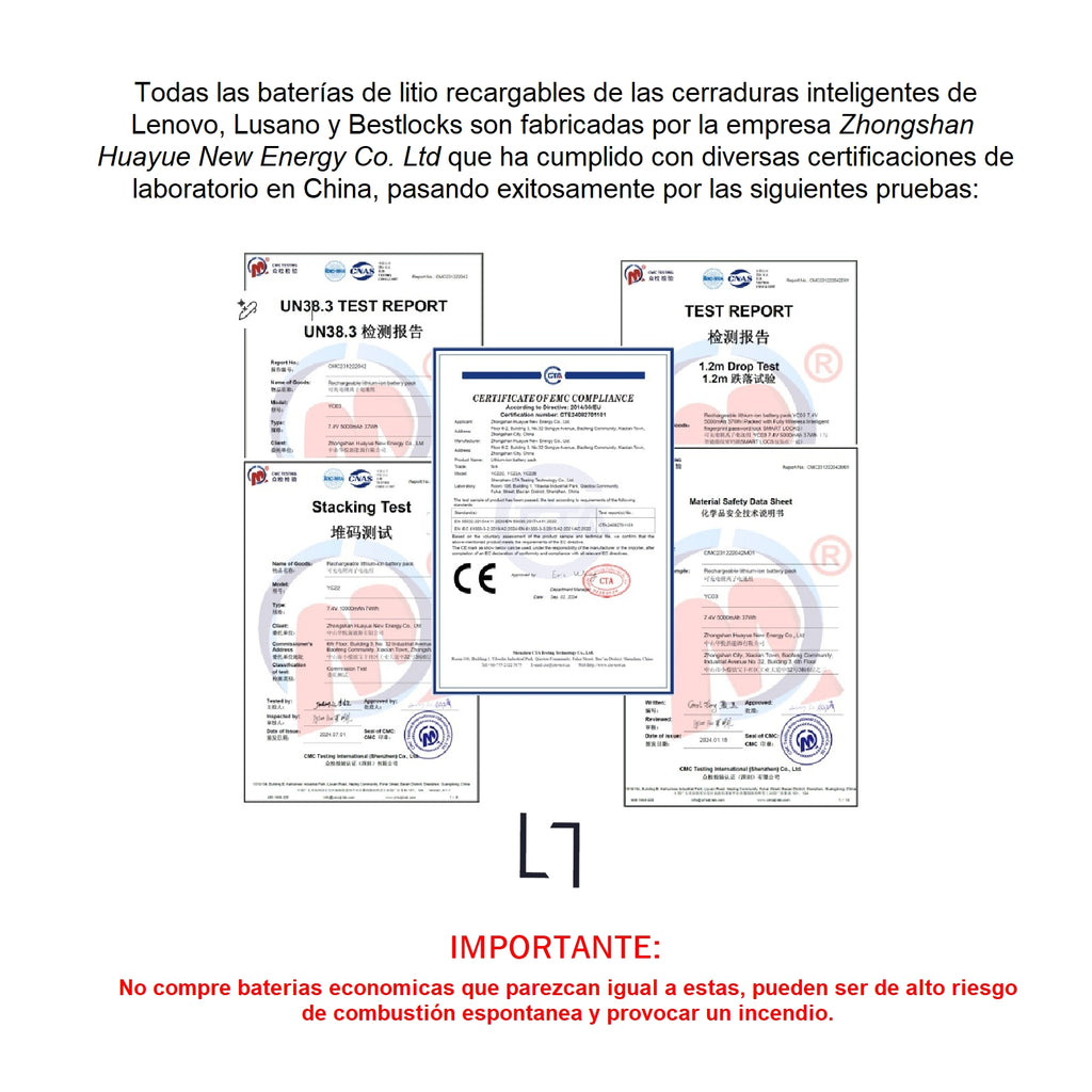 Bateria de litio recargable Lenovo YC22B