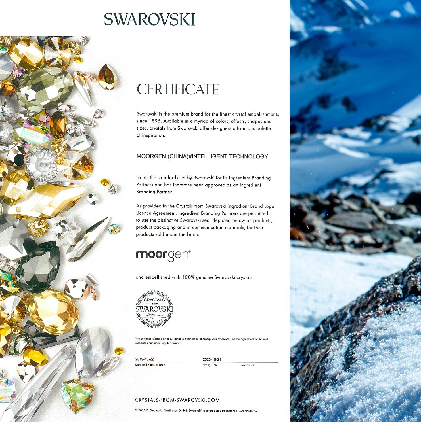 Panel decorativo full Swarovski Moorgen T5+