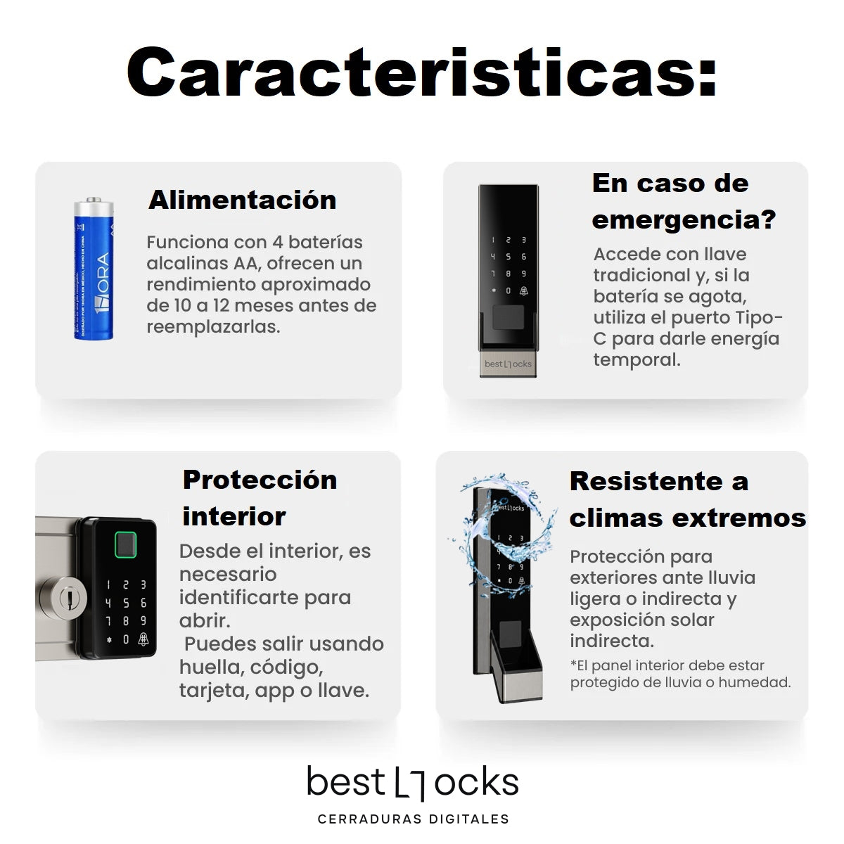 Cerradura Inteligente Bestlocks BLG01 IP65